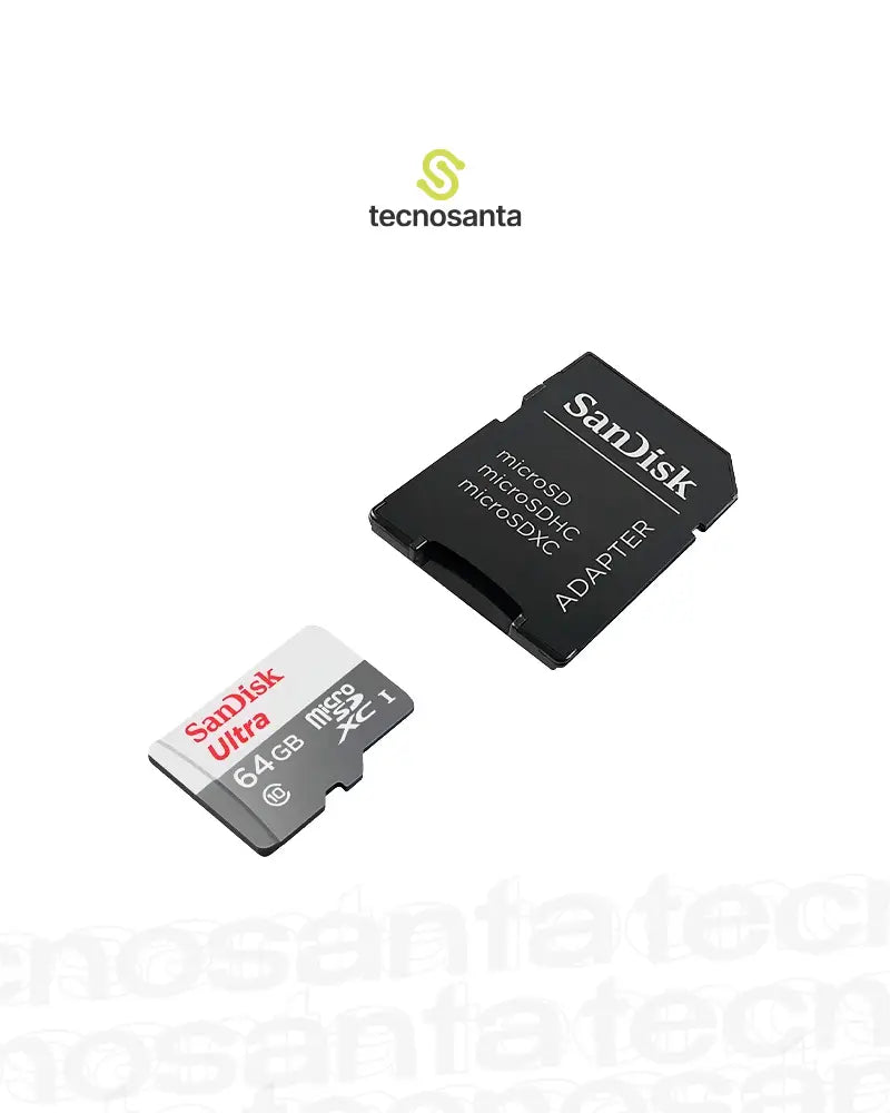 MEMORIA MICRO SD 64GB SANDISK ULTRA CLASE 10 HASTA 100MB/S