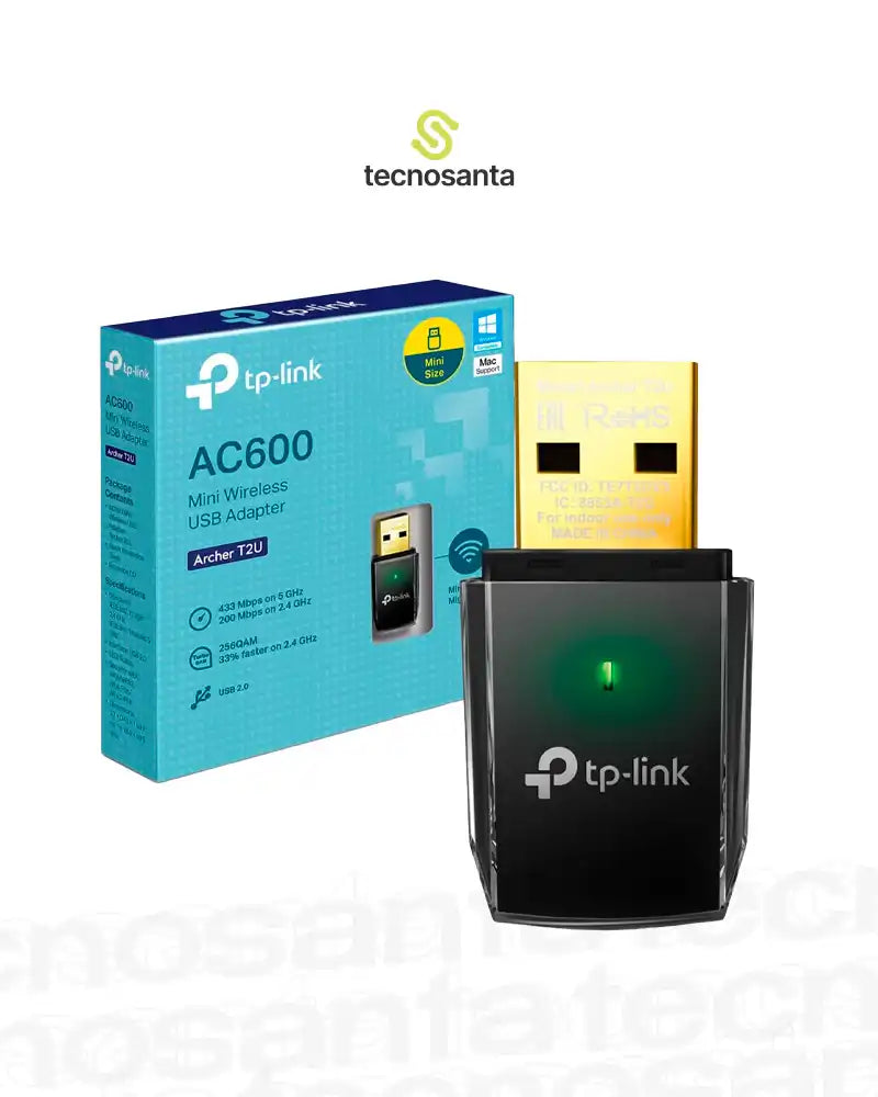 ADAPTADOR INALAMBRICO NANO USB TP-LINK ARCHER T2UB NANO - AC600 - DOBLE BANDA - BLUETOOTH 4,2