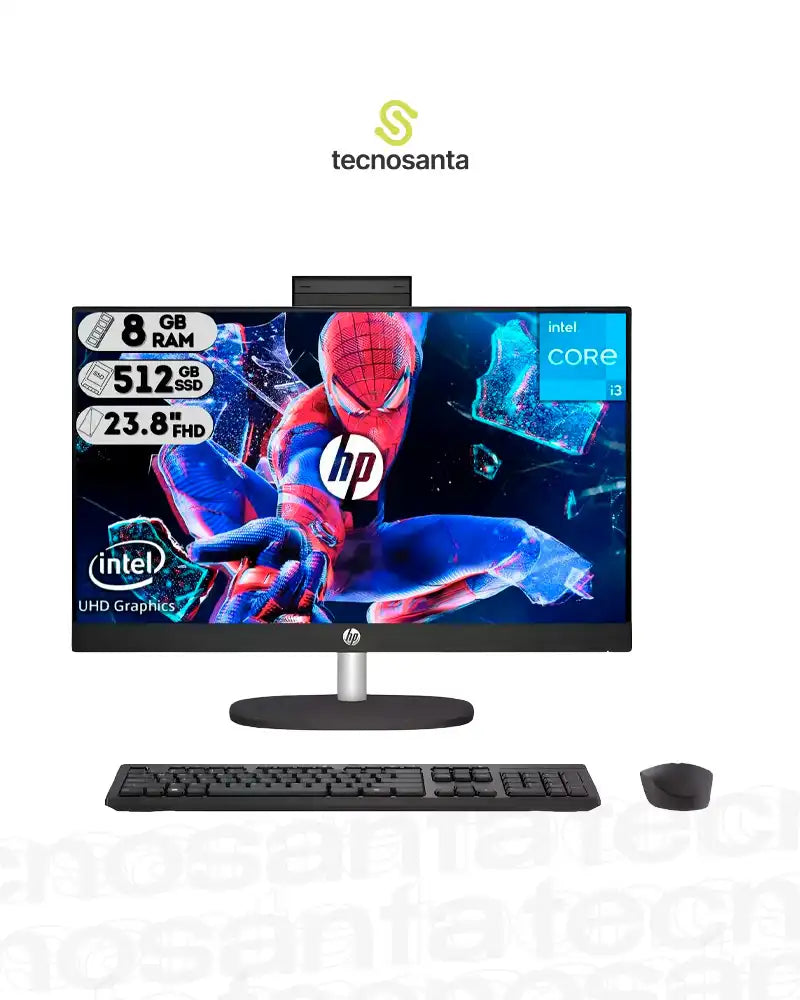 AIO HP 24-CR0332LA - INTEL CORE I3 N300 - 8GB DDR4 - 512GB SSD - PANTALLA 23,8" FHD - NO DVD - HDMI - FREDDOS - NEGRO ( C34JFLA#ABM )