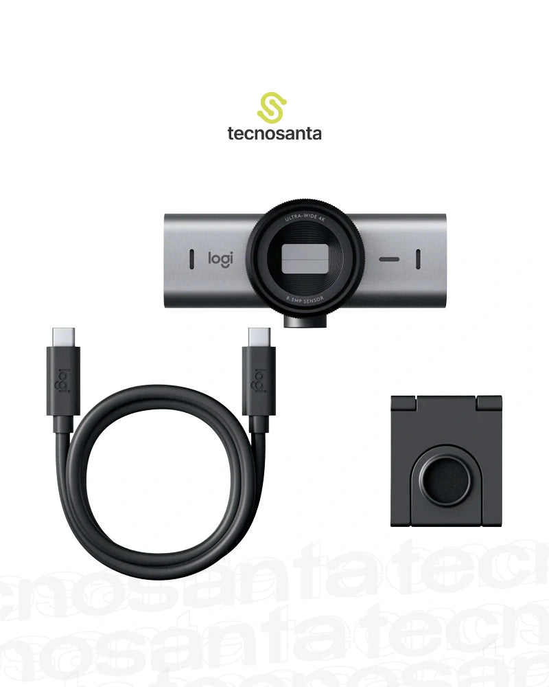 CAMARA WEB LOGITECH MX BRIO - UHD 4K/30 FPS - CAMPO VISUAL 90°/78°/65° - 2 MICROFONOS - USB-C - NEGRA - CON CLIP Y TAPA - LENTE EN CRISTAL
