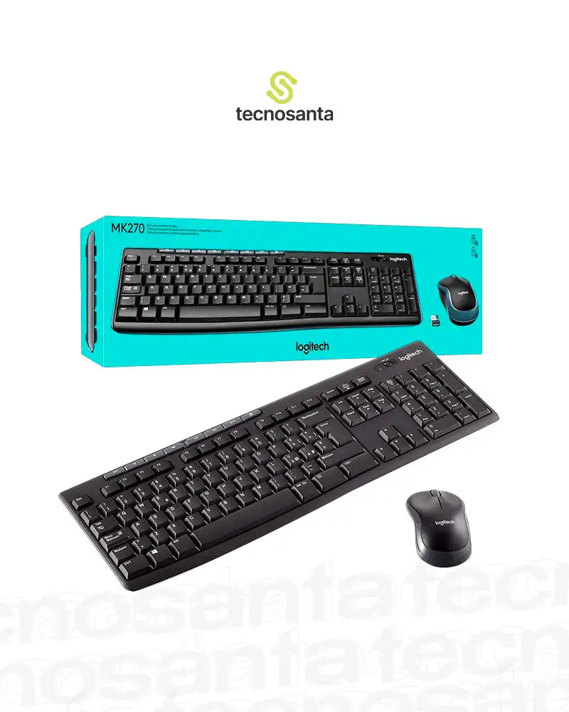 Combo Teclado+Mouse Logitech MK270 Inalámbrico Negro