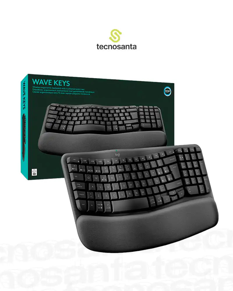 Teclado Ergonómico Logitech Wave Inalámbrico USB Easy Switch Negro