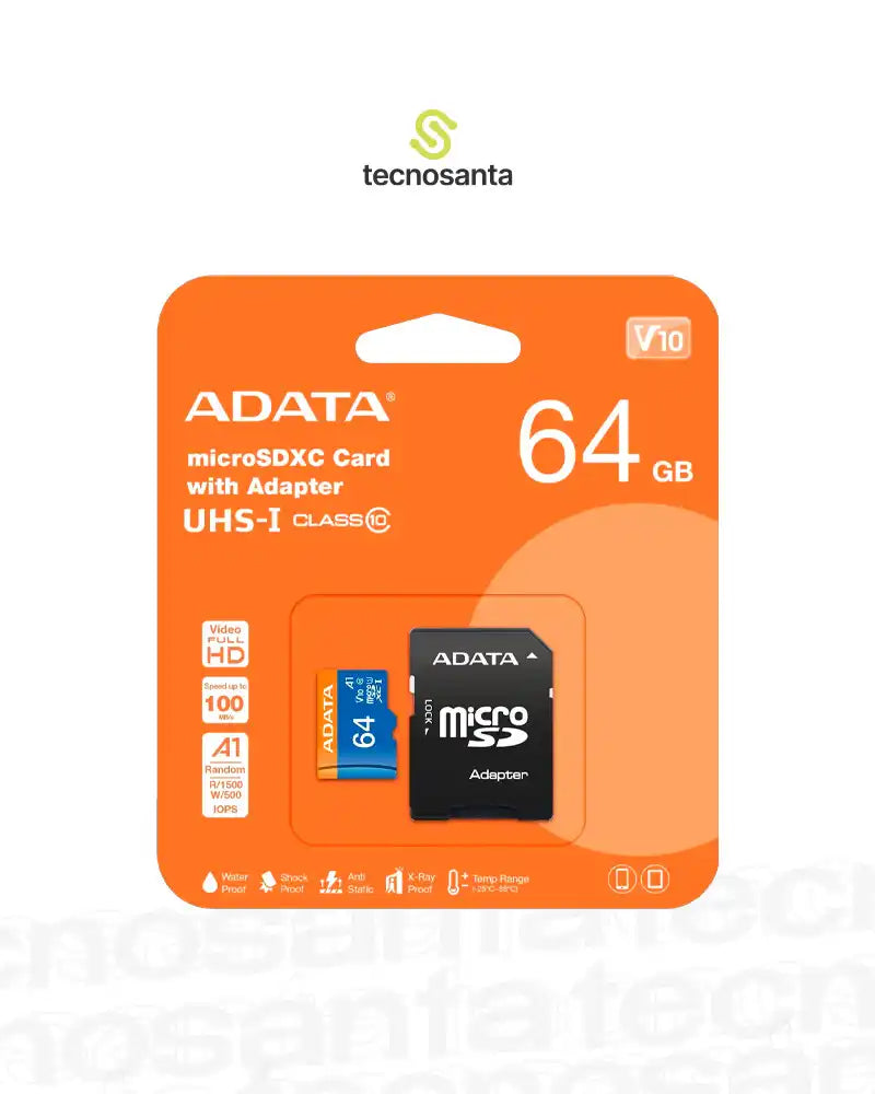 MEMORIA MICRO SD ADATA 64GB CLASE 10