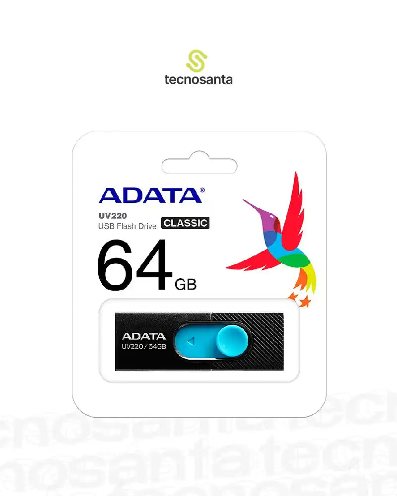 MEMORIA USB ADATA UV320 3,2 - 64GB - NEGRA CON AZUL