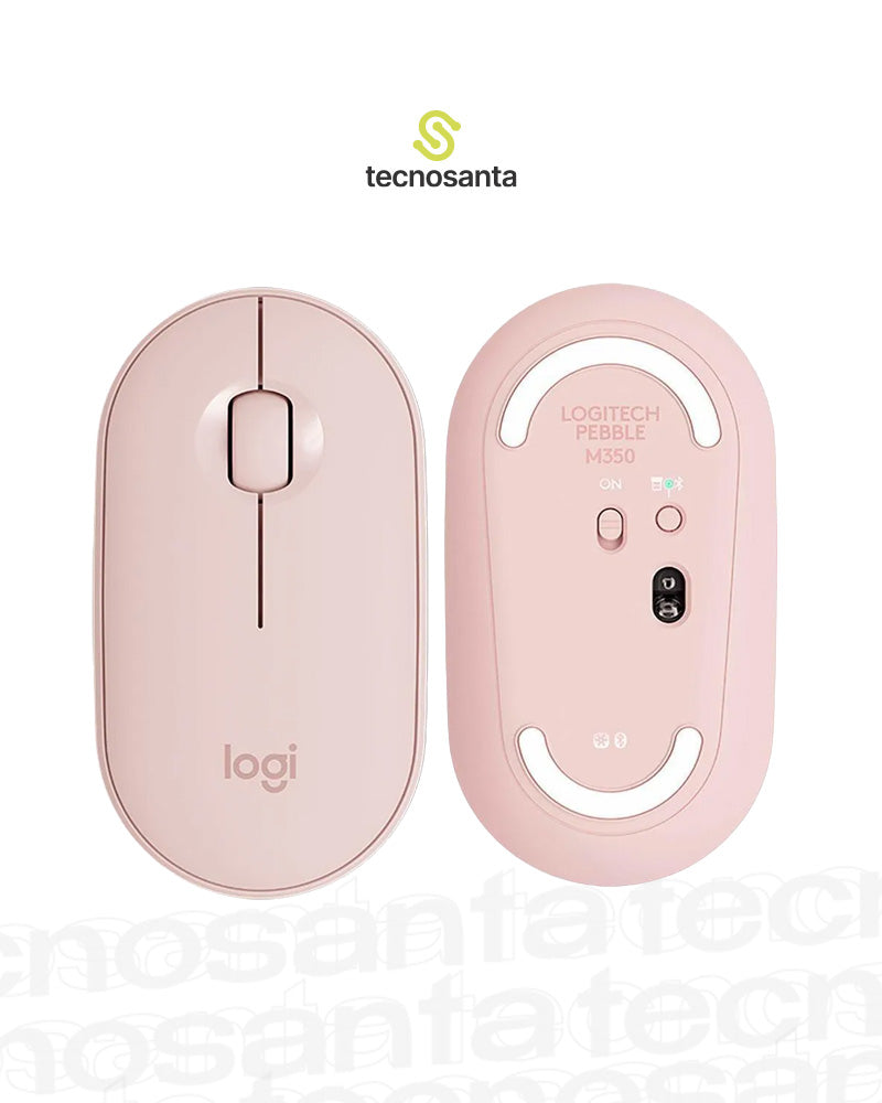 MOUSE LOGITECH PEBBLE M350 - INALAMBRICO - BLUETOOTH - SILENCIOSO - ROSA - TECNOLOGIA SILENT TOUCH - COMPACTO