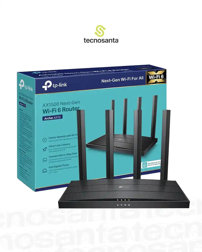 ROUTER TP-LINK ARCHER AX12 - DUAL BAND - AX1500 - 4 ANTENAS - WIFI 6