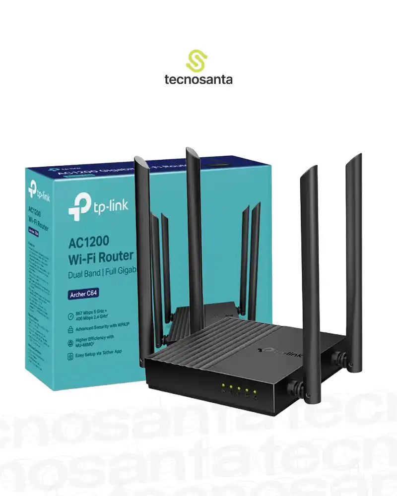 ROUTER TP-LINK ARCHER C64 - DUAL BAND - AC1200 - 4 ANTENAS