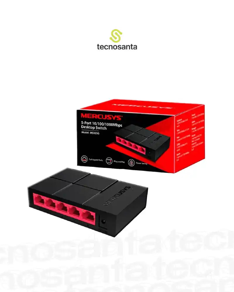 SWITCH MERCUSYS 5 PUERTOS 10/100/1000 - MS105G