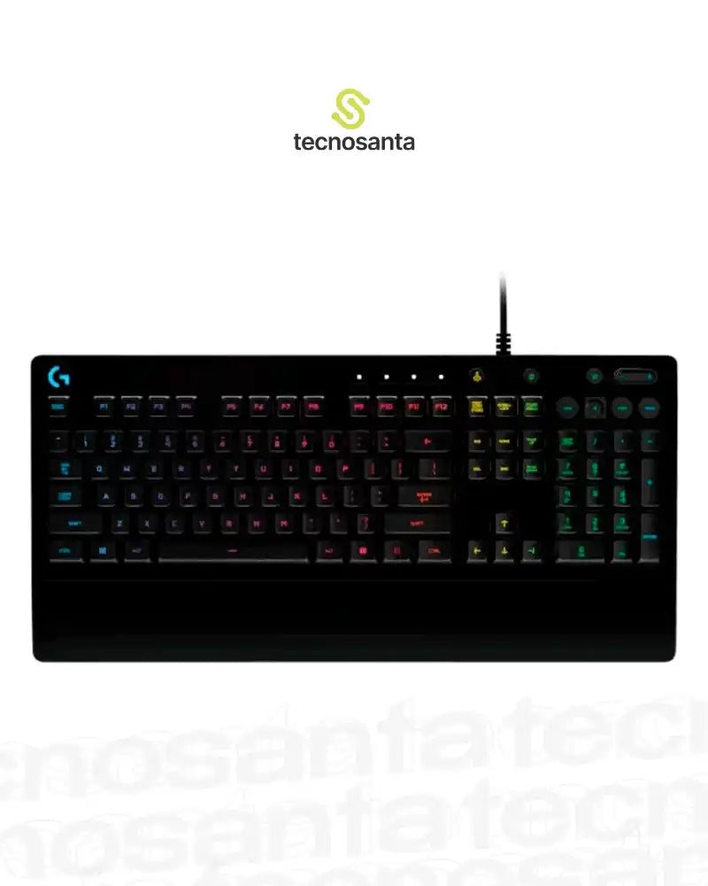 TECLADO GAMING LOGITECH G213 PRODIGY - RGB LIGHTSYNC - NEGRO - USB - ALAMBRICO - RESISTENTE A SALPICADURAS - CON REPOSAMANOS