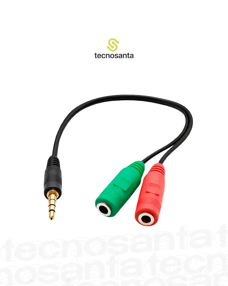 Cable Adaptador divisor de audio y micrófono de 3.5 mm.