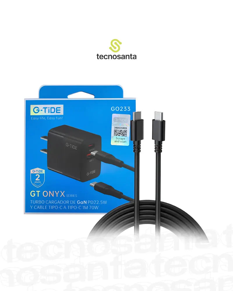 Cargador Carga Rápida Tipo C G-TIDE GO233 de 70W
