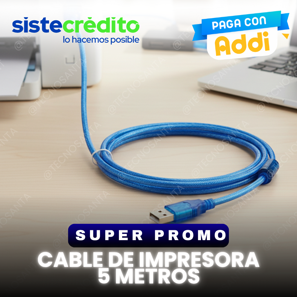 Cable De Impresora 5 Metros