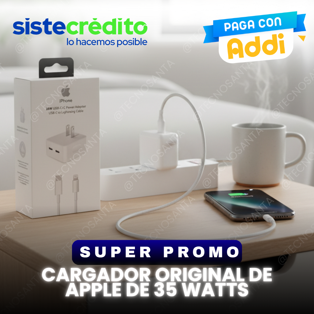 cargador original de apple de 35 watts