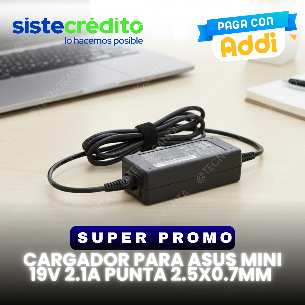 Cargador Para Asus Mini 19v 2.1 a Punta 2.5x0.7mm