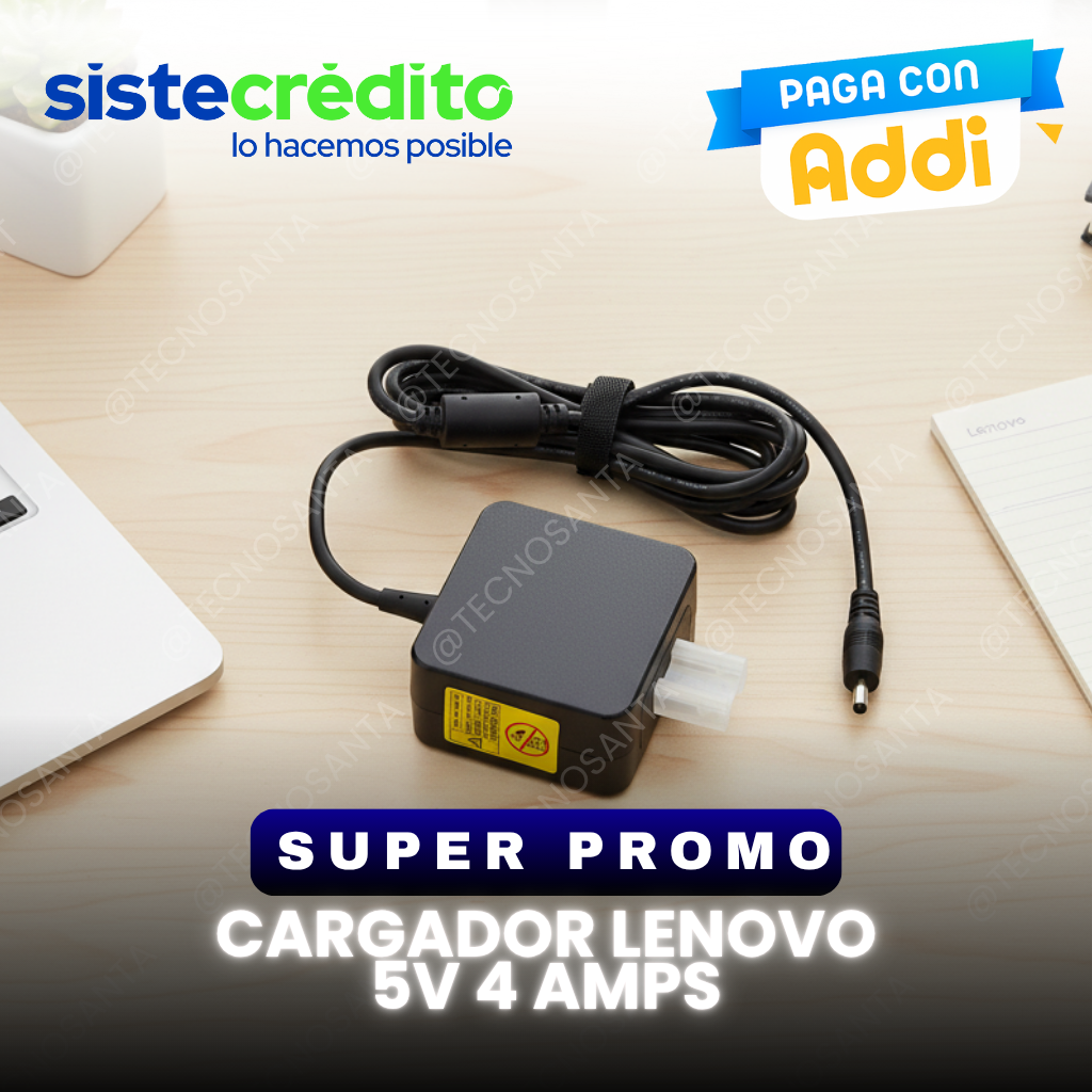 cargador lenovo 5v 4 amps