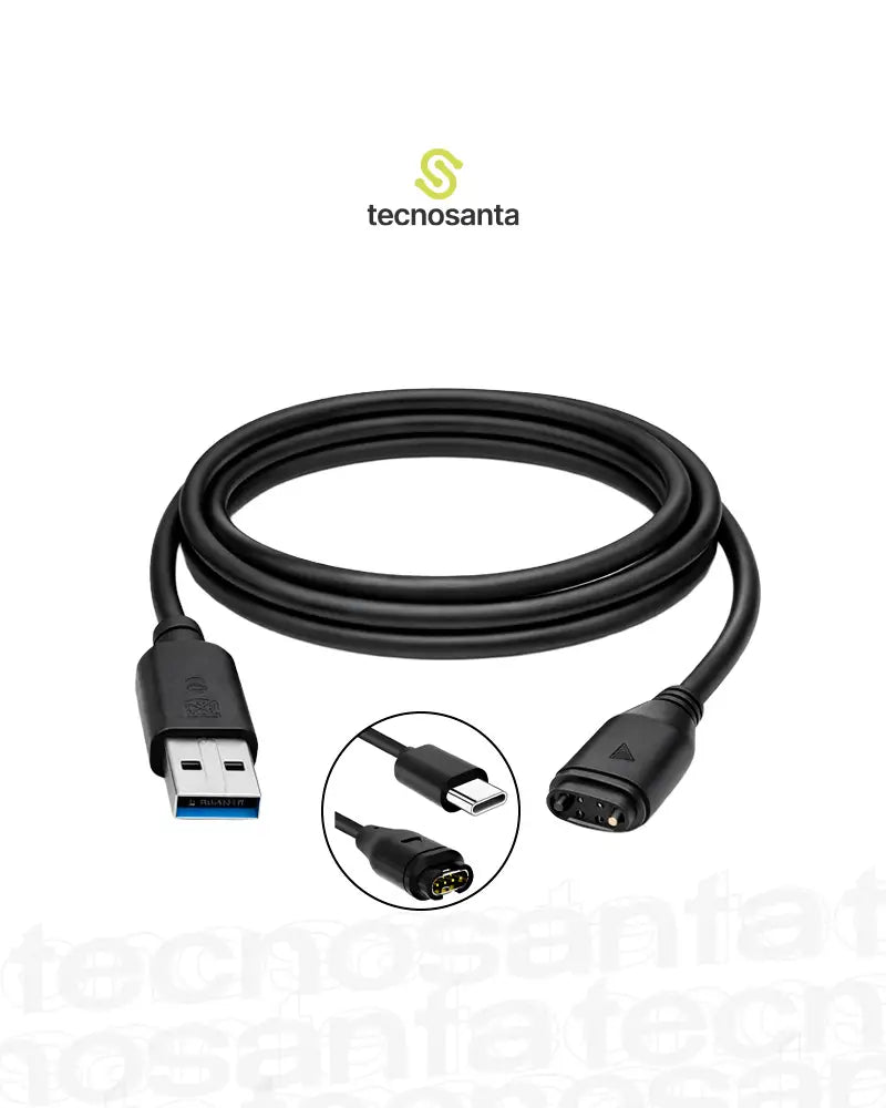 Cable De Carga Reloj Garmin Usb Negro