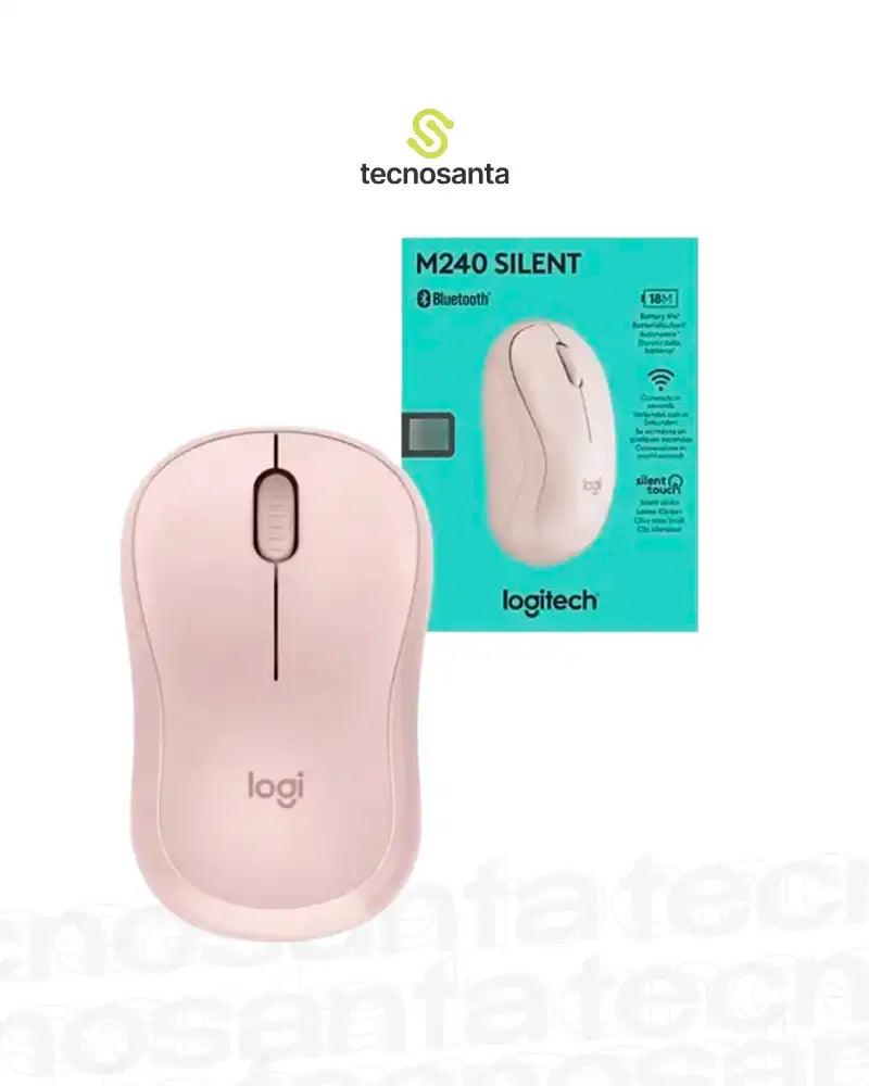 Mouse Logitech M240 Inalámbrico BT Silencioso Rosa