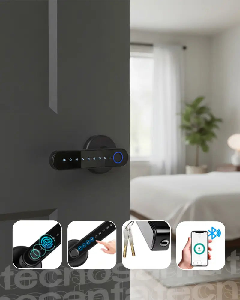 Cerradura inteligente biométrica Bluetooth (Smart Lock-F7).