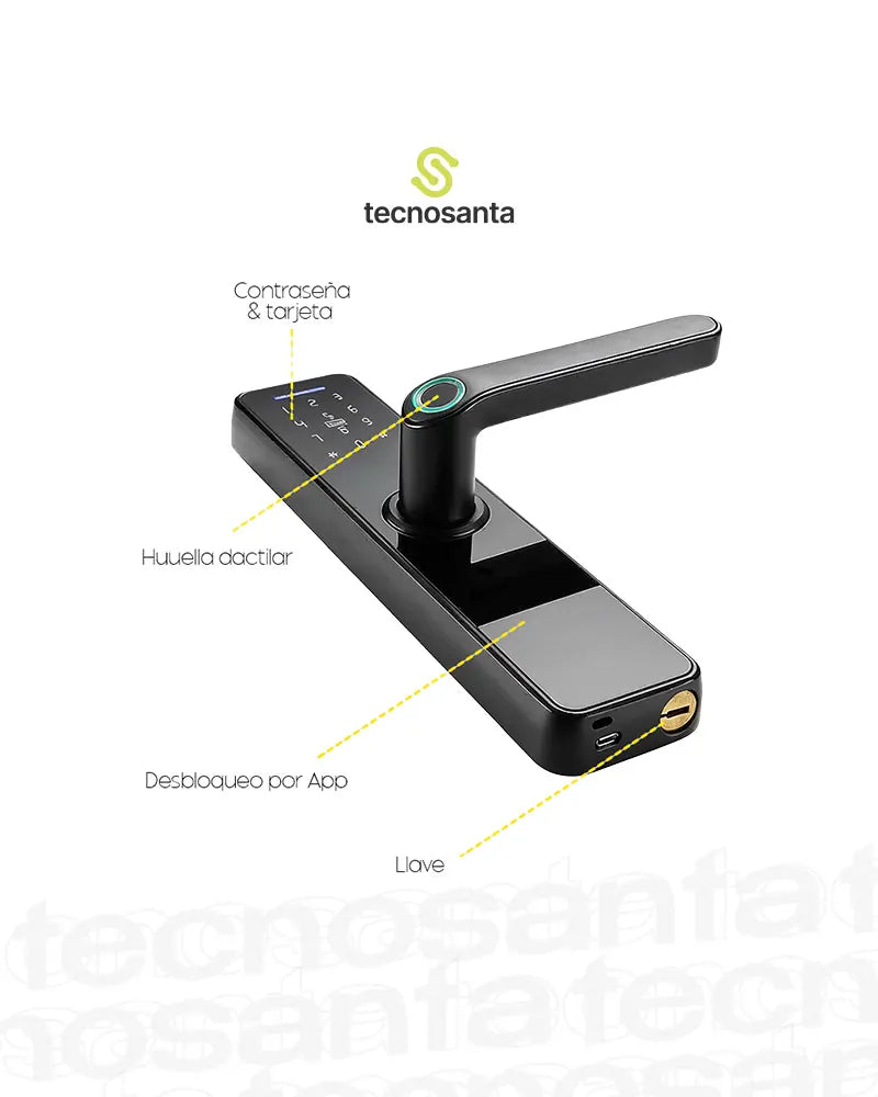 Cerradura de puerta inteligente con manija y teclado