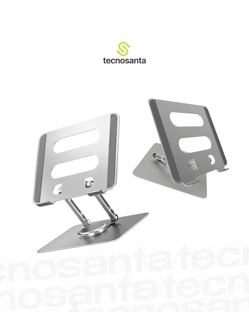 Soporte Giratorio 360° Portátil Laptop Tablet Aluminio Altura Ajustable Ergonómico Y Plegable