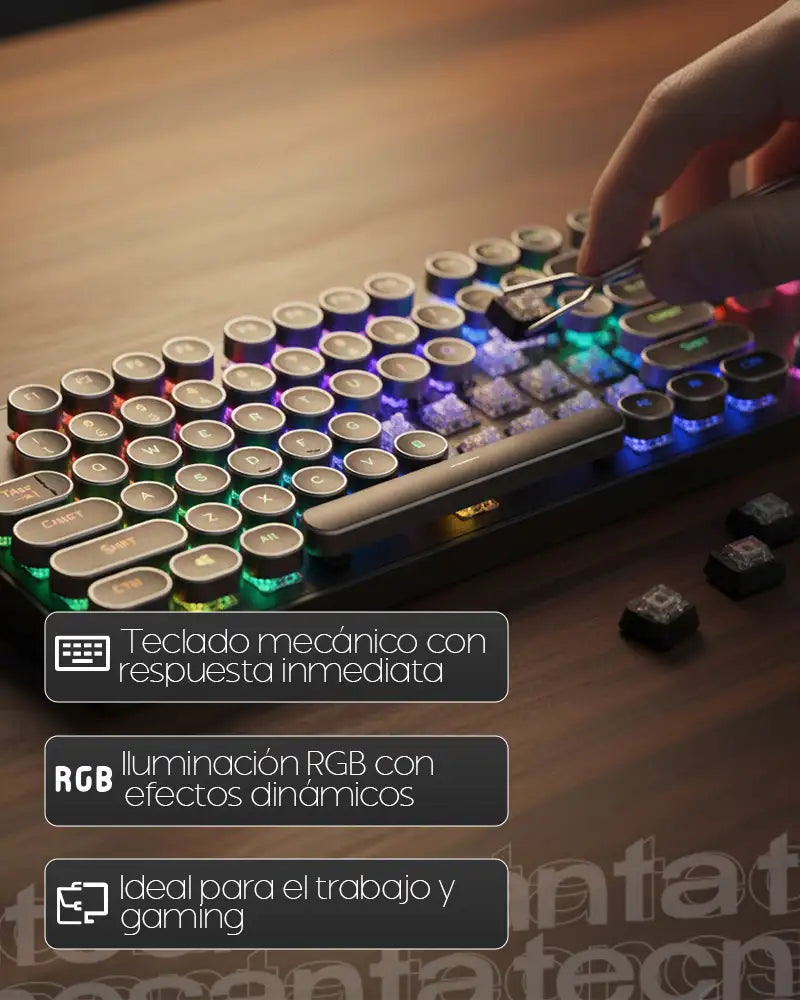 Teclado Mecánico Inalámbrico Para Juegos RGB