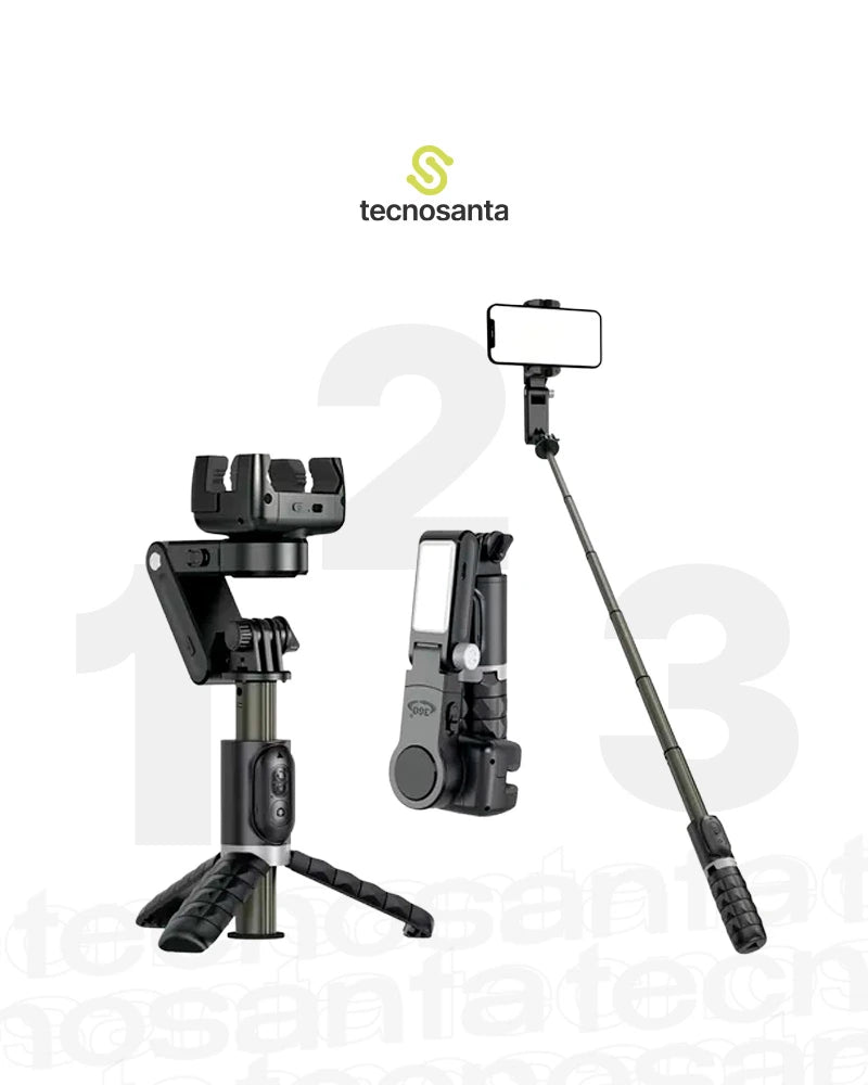 🎥 Trípode Q18 – 360° Seguimiento por IA + Luz Led Integrada