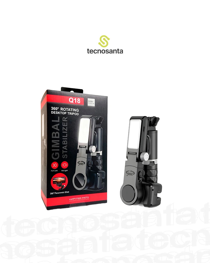 🎥 Trípode Q18 – 360° Seguimiento por IA + Luz Led Integrada