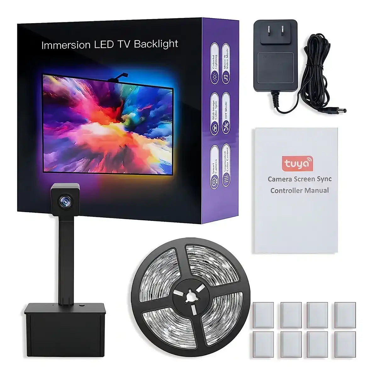 Cinta LED RGB de Inmersión para TV con Sincronización Tuya y Wi-Fi