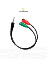 Cable Adaptador divisor de audio y micrófono de 3.5 mm.