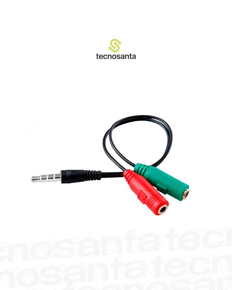 Cable Adaptador divisor de audio y micrófono de 3.5 mm.