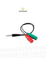 Cable Adaptador divisor de audio y micrófono de 3.5 mm.