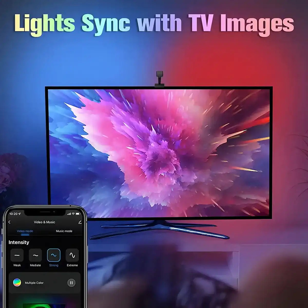 Cinta LED RGB de Inmersión para TV con Sincronización Tuya y Wi-Fi