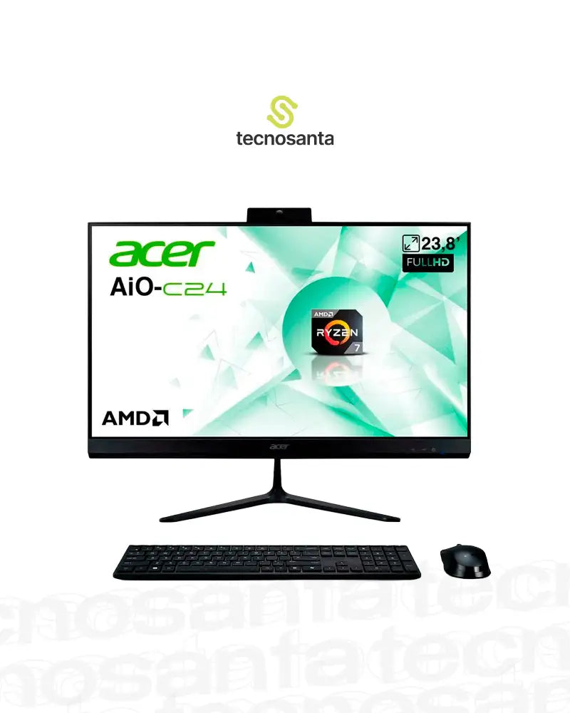 COMPUTADOR TODO EN UNO ACER ASPIRE C24-2G-LR14 - AMD RYZEN 7 5825U - 8GB DDR4 - 512GB SSD - PANTALLA 23,8" FHD - NO DVD - HDMI - RJ45 - FREEDOS - NEGRO