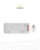 COMBO TECLADO Y MOUSE LOGITECH POP ICON - INALAMBRICO - BLUETOOTH - SILENCIOSO - TECLAS DE ACCION Y PERSONALIZABLES - BLANCO Y NARANJA