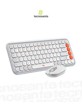 COMBO TECLADO Y MOUSE LOGITECH POP ICON - INALAMBRICO - BLUETOOTH - SILENCIOSO - TECLAS DE ACCION Y PERSONALIZABLES - BLANCO Y NARANJA