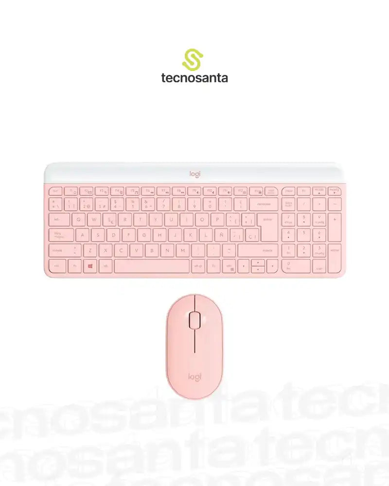 COMBO TECLADO Y MOUSE LOGITECH MK470 - INALAMBRICO - SLIM - MINIMALISTA - SILENT TOUCH - ROSA
