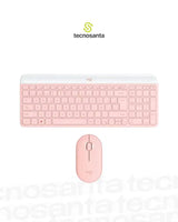 COMBO TECLADO Y MOUSE LOGITECH MK470 - INALAMBRICO - SLIM - MINIMALISTA - SILENT TOUCH - ROSA