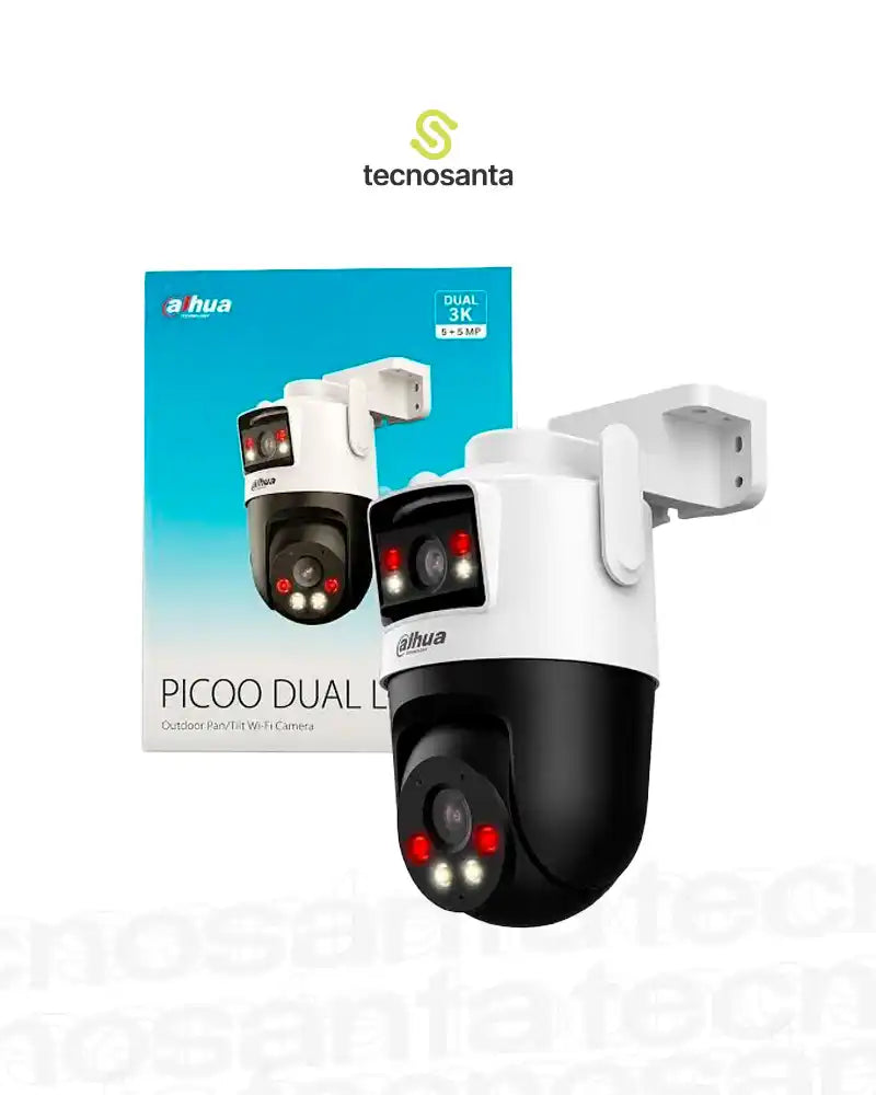 DAHUA DH-P5D - PARA EXTERIOR - DOBLE LENTE - 5MP 2K - VISTA 360 - MICROFONO Y ALTAVOZ - HASTA 256GB EN MICRO SD - DETECCION AI - WIFI 6 - RJ45