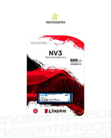 DISCO DE ESTADO SOLIDO KINGSTON NV3 500GB - M.2 PCI EXPRESS NVME GEN 4X4 - LECTURA 5.000 MB/S - ESCRITURA 3.000 MB/S