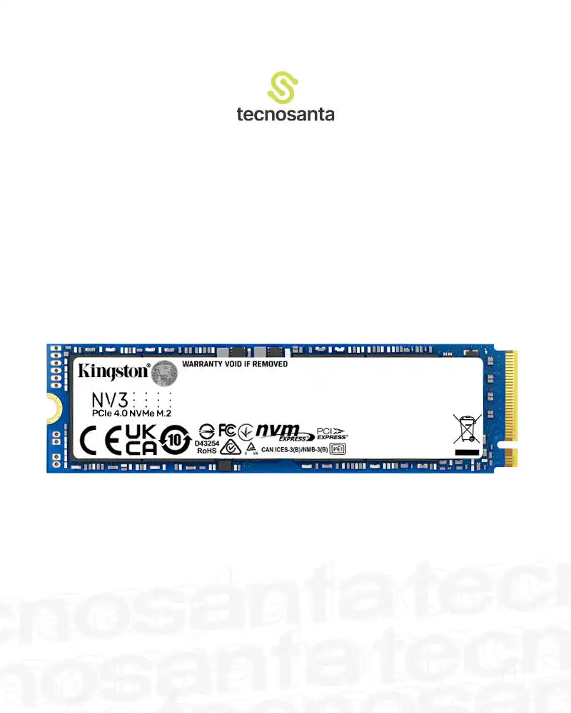 DISCO DE ESTADO SOLIDO KINGSTON NV3 500GB - M.2 PCI EXPRESS NVME GEN 4X4 - LECTURA 5.000 MB/S - ESCRITURA 3.000 MB/S