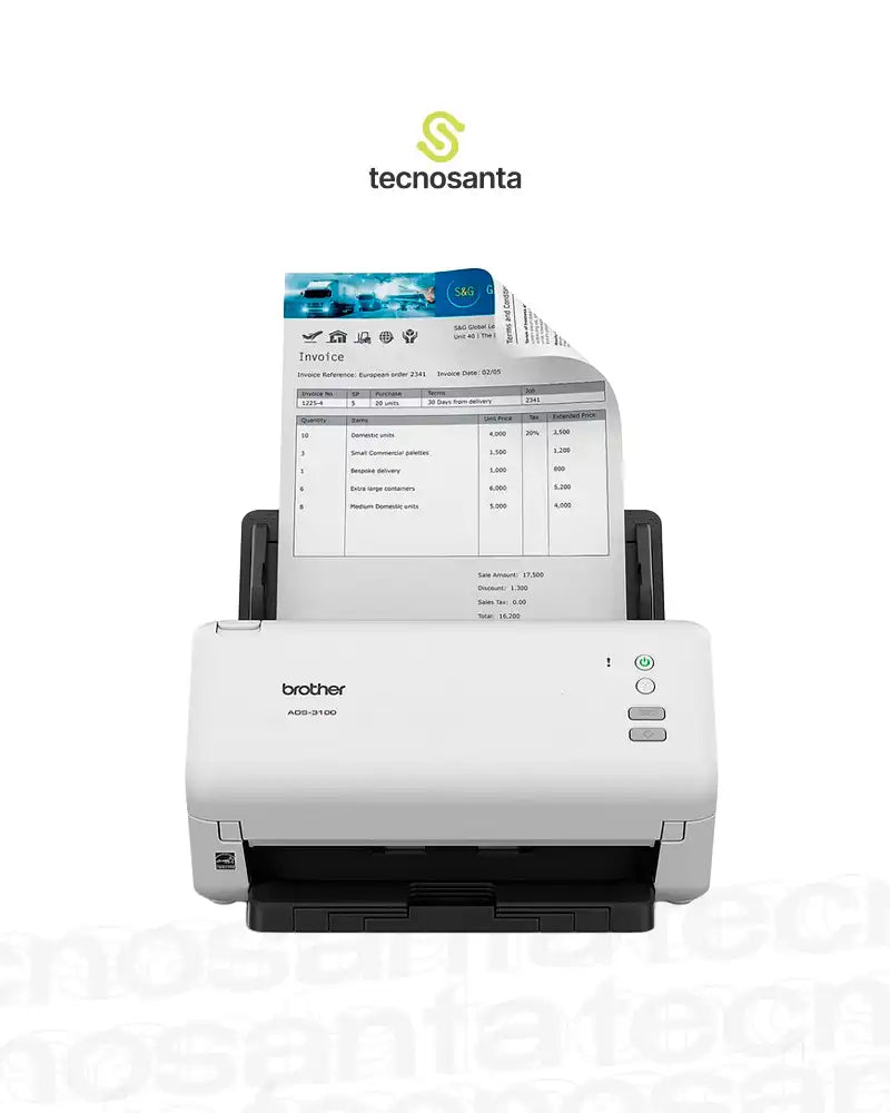 ESCANER BROTHER ADS3100 - 40 PPM - 80 IPM - DUPLEX A COLOR - USB 3,0 - CAPACIDAD ADF 60 PAGINAS
