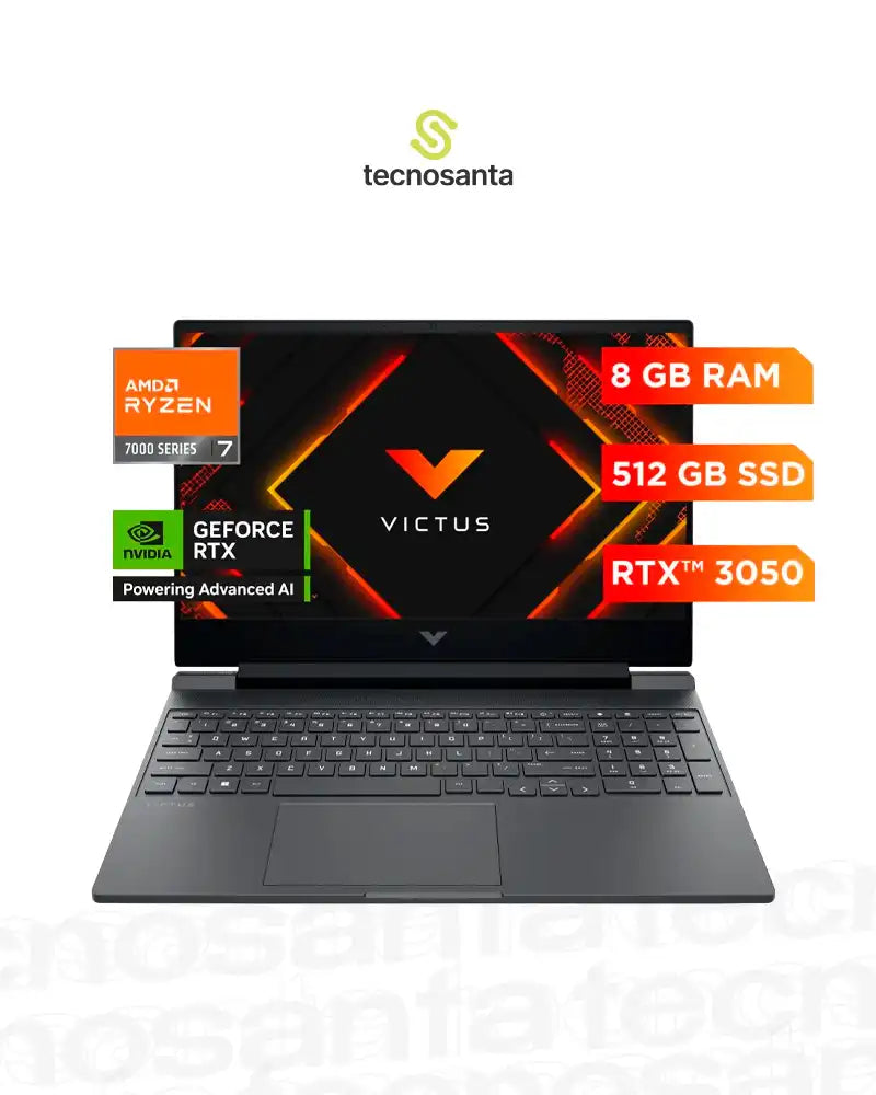 HP VICTUS 15-FB3019LA - AMD RYZEN 7 7445HS - 8GB DDR5 - 512GB SSD - PANT 15,6" FHD - NO DVD - RJ45 - GEFORCE RTX 3050 6GB GDDR6 - FREEDOS - SILVER