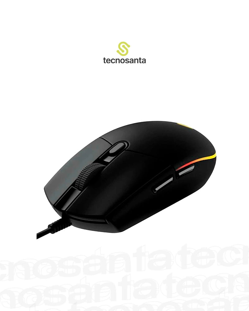 MOUSE GAMING LOGITECH G203 LIGHTSYNC- NEGRO - USB -ALAMBRICO - RGB - 6 BOTONES PROGRAMABLES - RESOL. 200 / 8000 DPI - RESPUESTA 1000HZ (1MS)