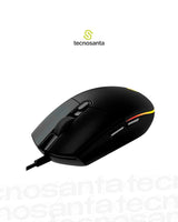 MOUSE GAMING LOGITECH G203 LIGHTSYNC- NEGRO - USB -ALAMBRICO - RGB - 6 BOTONES PROGRAMABLES - RESOL. 200 / 8000 DPI - RESPUESTA 1000HZ (1MS)