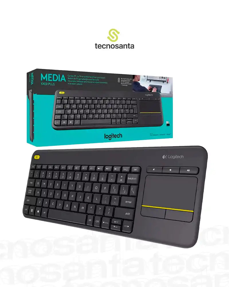 Teclado Logitech K400 Plus Inalámbrico con TouchPad Smart TV Negro