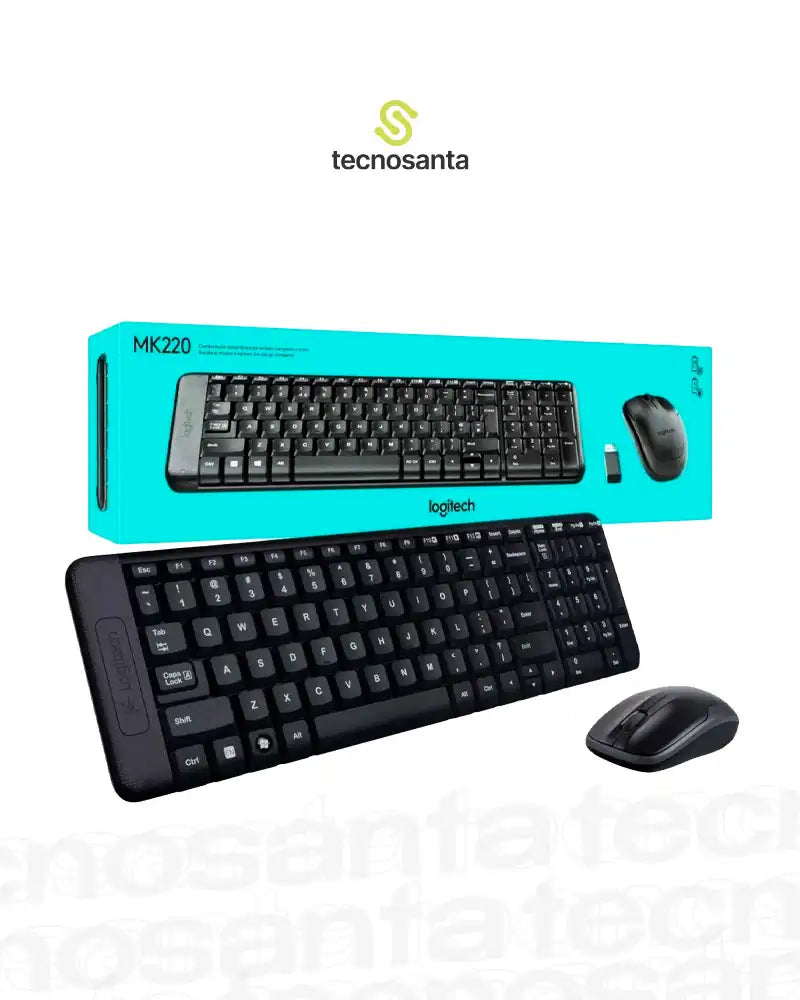 Combo Teclado+Mouse Logitech MK220 Inalámbrico Negro