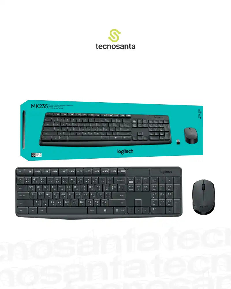 Combo Teclado+Mouse Logitech MK235 Inalámbrico Negro