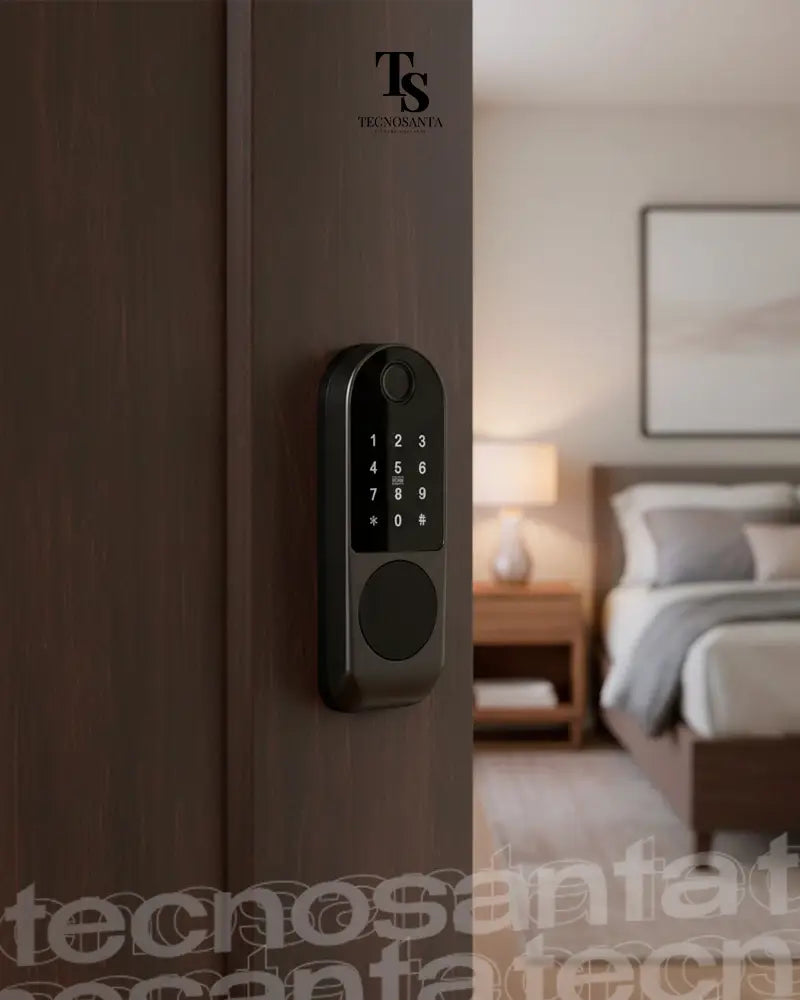 Cerradura Inteligente Electrónica con Huella, Tarjeta, Clave y Llave