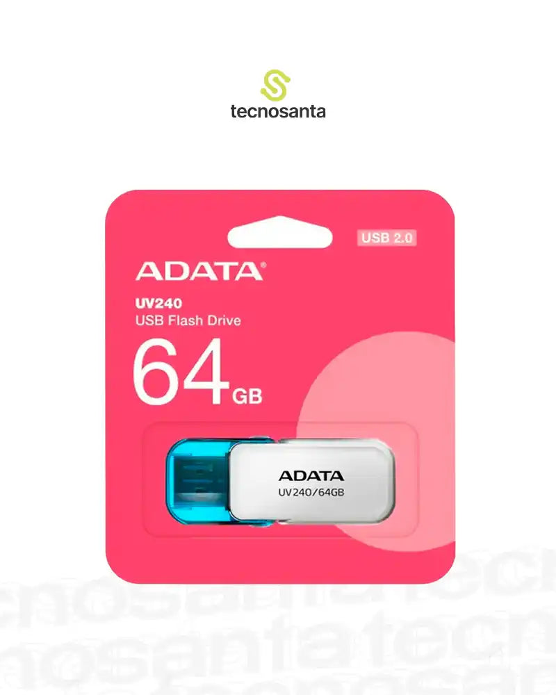 MEMORIA USB ADATA UV240 2,0 - 64GB - BLANCO Y AZUL