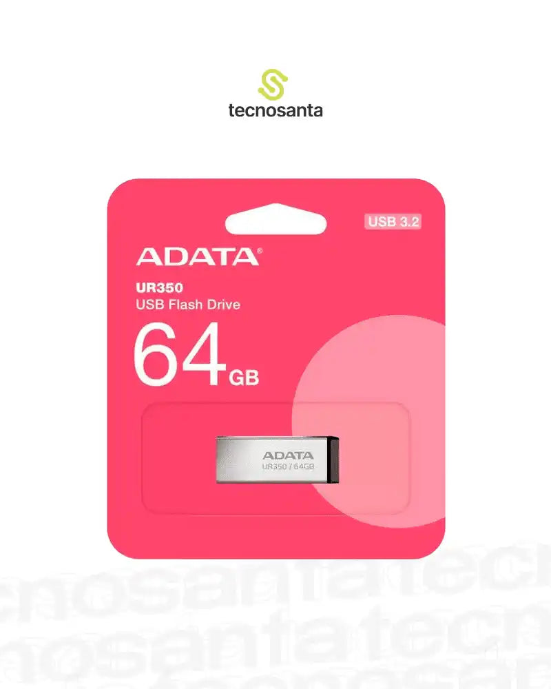 MEMORIA USB ADATA UR350 3,2 - 64GB - SILVER - METALICA